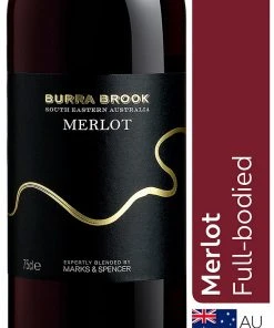 Budget 🔔 Red Wine Burra Brook Merlot - Case Of 6 ⭐