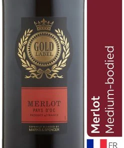 Cheapest 🧨 Red Wine Gold Label Merlot - Case Of 6 ⌛