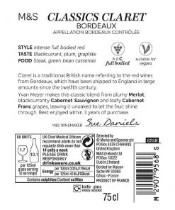 Best deal 🌟 M&S Classics Red Wine Claret - Case Of 6 😍 -Wine, Beer Sales Store SD FD F23A 29116836 NC X EC 2