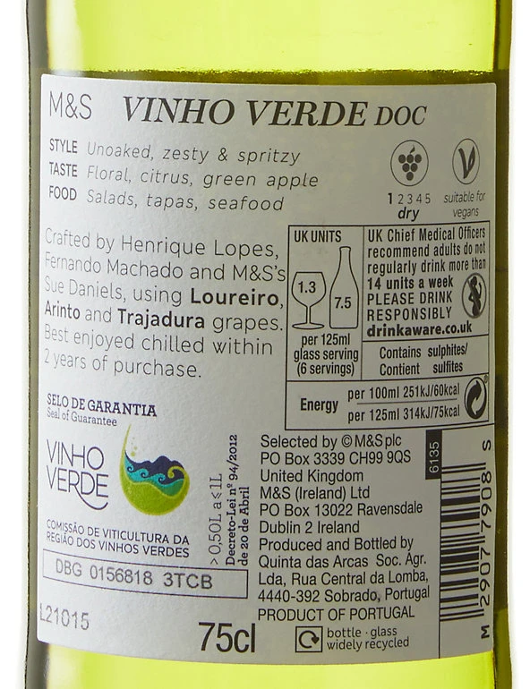 Best Pirce π― M&S Classics Wine, Beer & Spirits Vinho Verde - Case Of 6 π 5 Best Pirce π― M&S Classics Wine, Beer & Spirits Vinho Verde - Case Of 6 π - Image 3